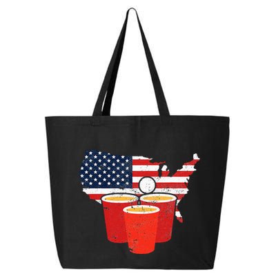 4th Of July I Beer Pong American Flag I College Party 25L Jumbo Tote
