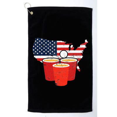 4th Of July I Beer Pong American Flag I College Party Golf Towel