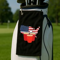 4th Of July I Beer Pong American Flag I College Party Golf Towel