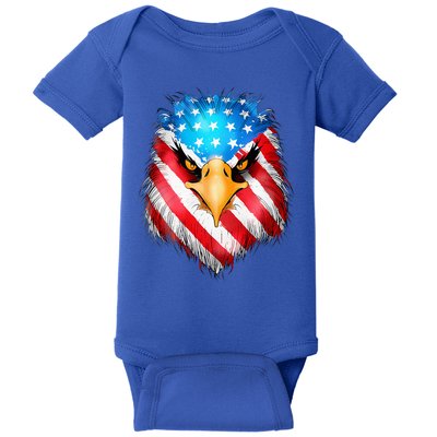 4th Of July Patriotic Eagle Usa American Flag Baby Bodysuit