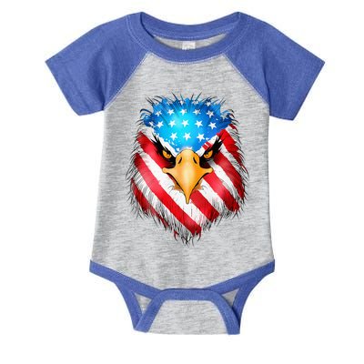 4th Of July Patriotic Eagle Usa American Flag Infant Baby Jersey Bodysuit