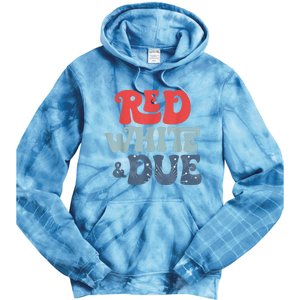 4th Of July Pregnancy Announcement Red White And Due Tie Dye Hoodie