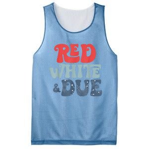 4th Of July Pregnancy Announcement Red White And Due Mesh Reversible Basketball Jersey Tank