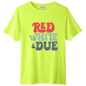 4th Of July Pregnancy Announcement Red White And Due Tall Fusion ChromaSoft Performance T-Shirt