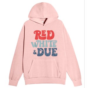 4th Of July Pregnancy Announcement Red White And Due Urban Pullover Hoodie