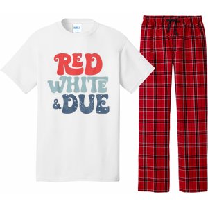 4th Of July Pregnancy Announcement Red White And Due Pajama Set