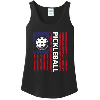 4th Of July Pickleball American Flag Funny Pickleball Lover Vintage Gift Ladies Essential Tank