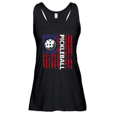 4th Of July Pickleball American Flag Funny Pickleball Lover Vintage Gift Ladies Essential Flowy Tank