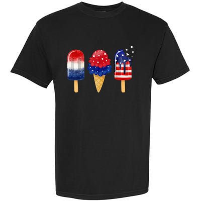 4th of July Popsicle American Flag Patriotic Summer Boy Girl Garment-Dyed Heavyweight T-Shirt