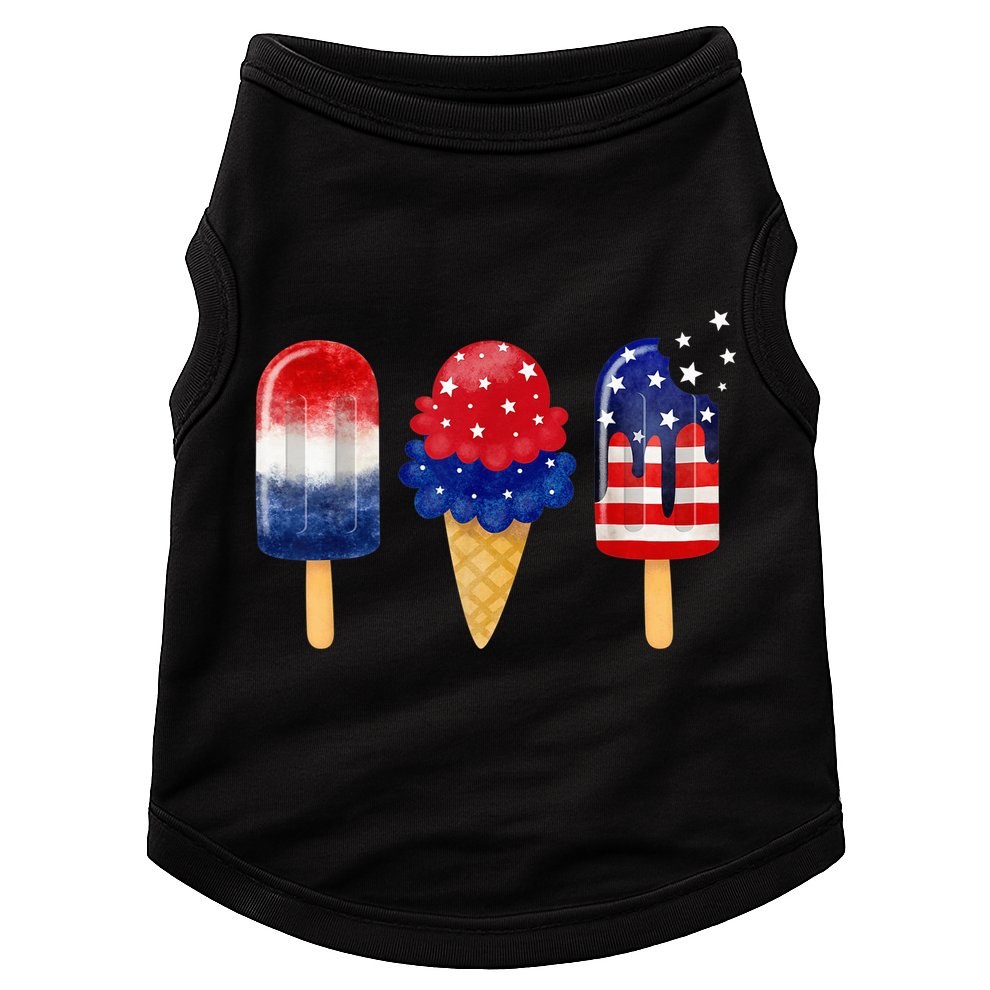 4th of July Popsicle American Flag Patriotic Summer Boy Girl Doggie Tank