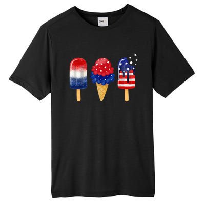 4th of July Popsicle American Flag Patriotic Summer Boy Girl Tall Fusion ChromaSoft Performance T-Shirt