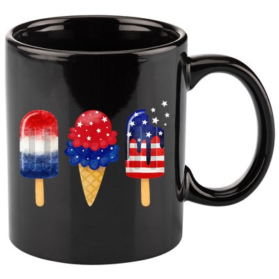 4th of July Popsicle American Flag Patriotic Summer Boy Girl 11oz C Handle Ceramic Mug