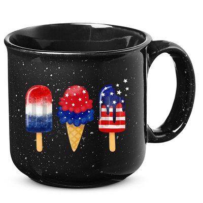4th of July Popsicle American Flag Patriotic Summer Boy Girl 15oz Campfire Ceramic Mug