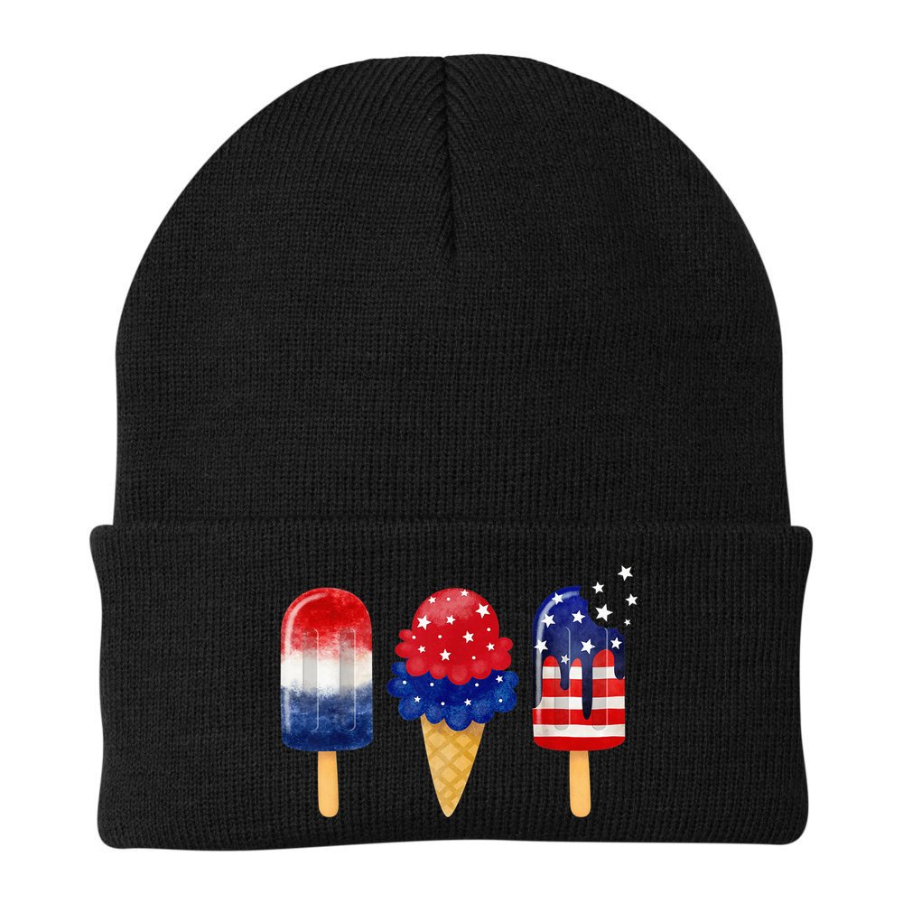 4th of July Popsicle American Flag Patriotic Summer Boy Girl Beanie