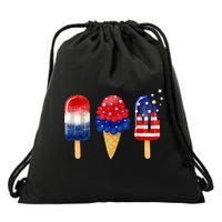 4th of July Popsicle American Flag Patriotic Summer Boy Girl Drawstring Bag