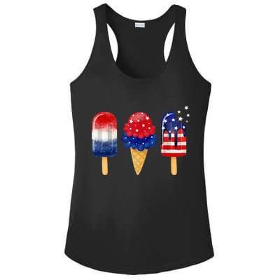 4th of July Popsicle American Flag Patriotic Summer Boy Girl Ladies PosiCharge Competitor Racerback Tank