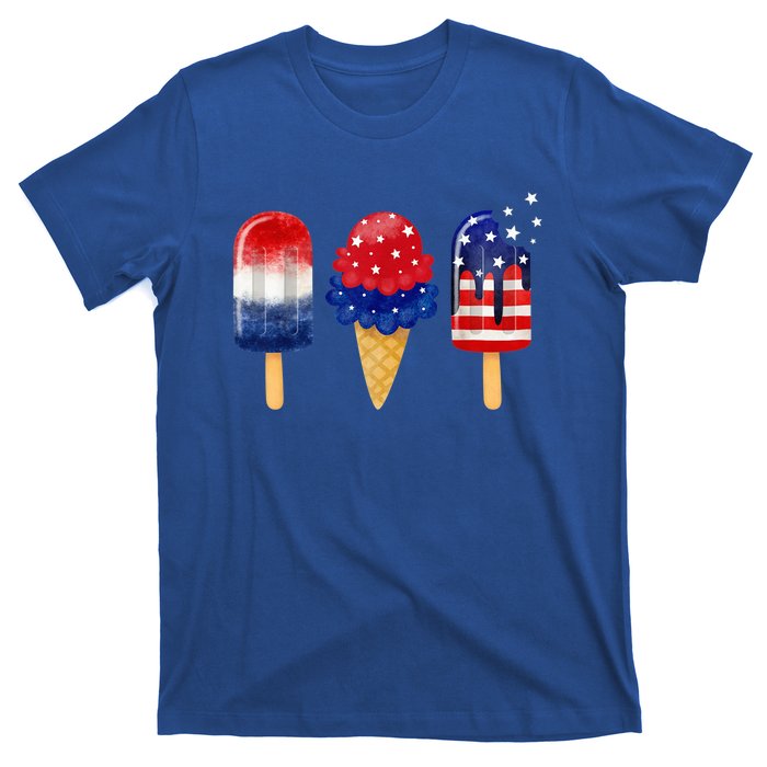 4th of July Popsicle American Flag Patriotic Summer Boy Girl T-Shirt