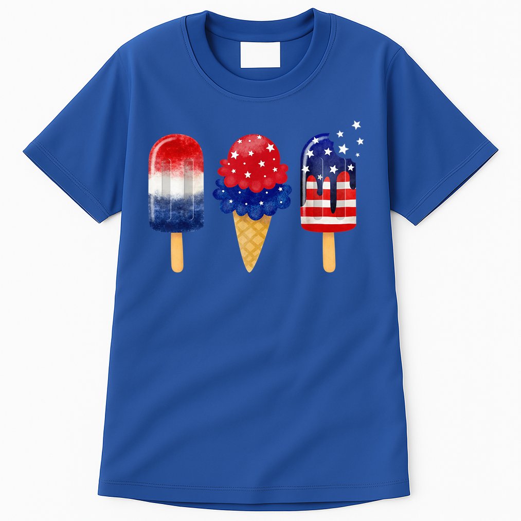 4th of July Popsicle American Flag Patriotic Summer Boy Girl Tall T-Shirt