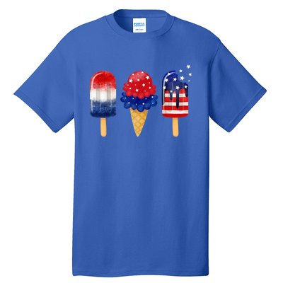 4th of July Popsicle American Flag Patriotic Summer Boy Girl Tall T-Shirt