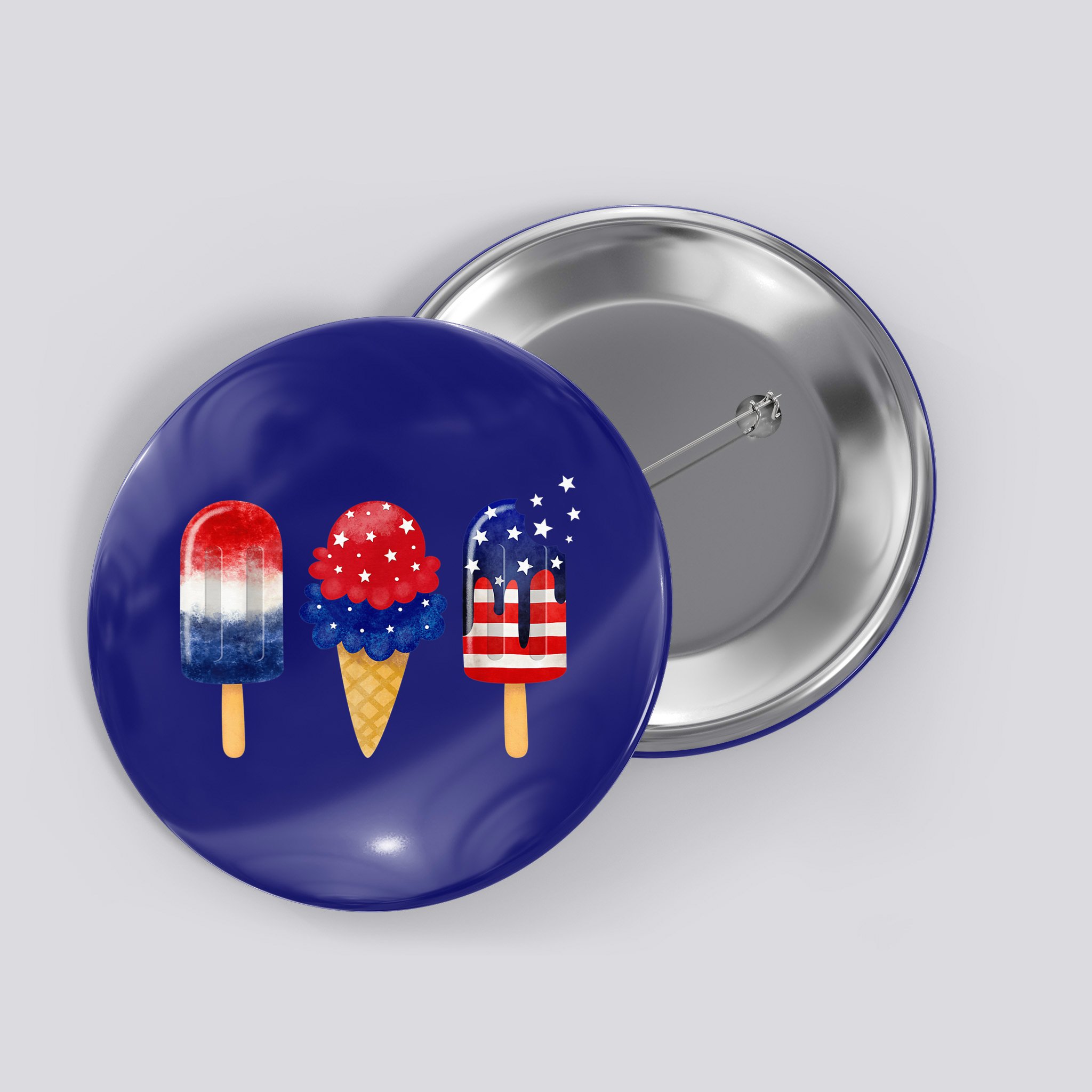4th of July Popsicle American Flag Patriotic Summer Boy Girl Button