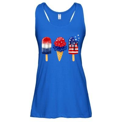 4th of July Popsicle American Flag Patriotic Summer Boy Girl Ladies Essential Flowy Tank