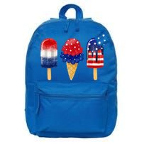 4th of July Popsicle American Flag Patriotic Summer Boy Girl 16 in Basic Backpack