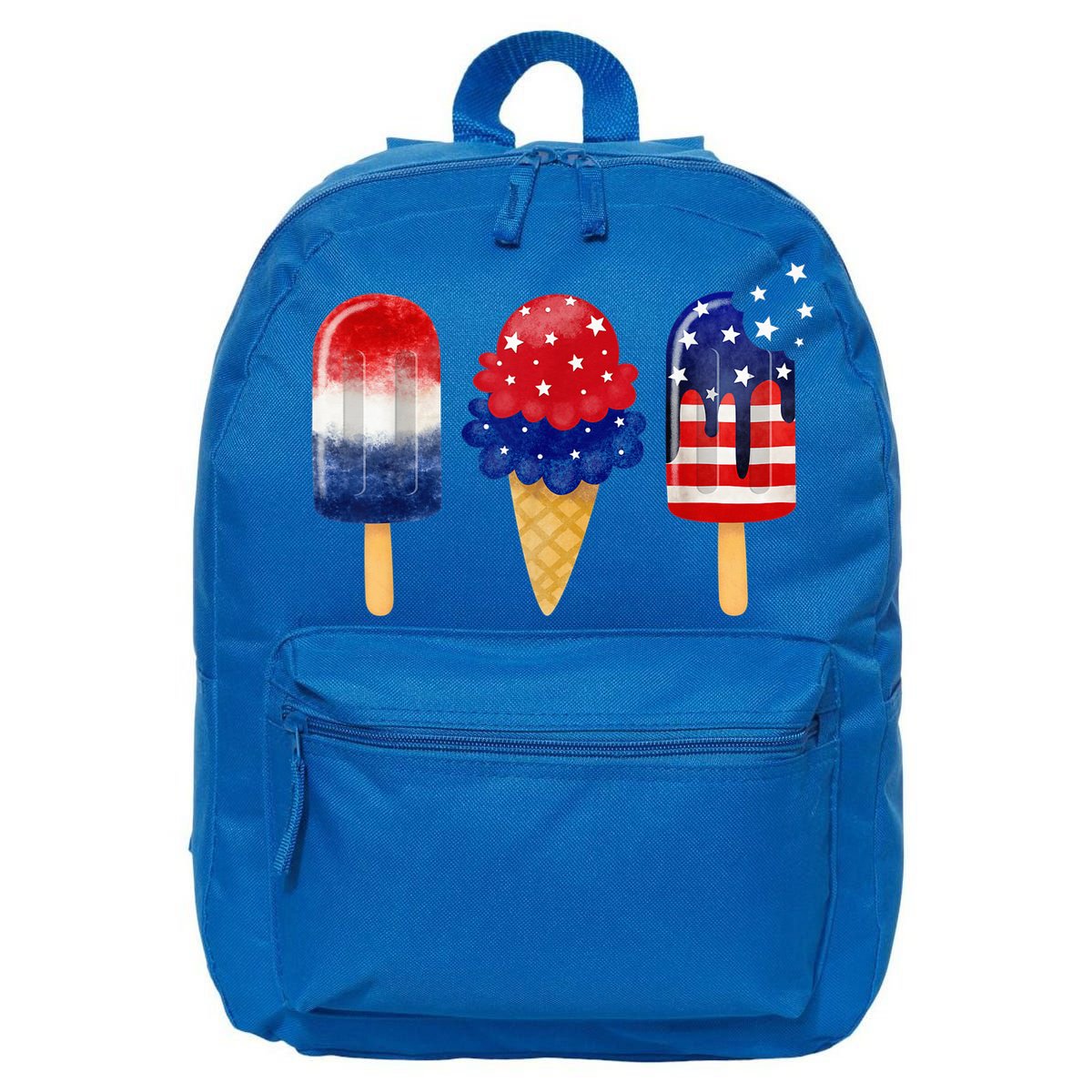 4th of July Popsicle American Flag Patriotic Summer Boy Girl 16 in Basic Backpack
