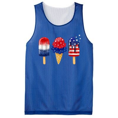 4th of July Popsicle American Flag Patriotic Summer Boy Girl Mesh Reversible Basketball Jersey Tank