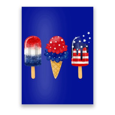4th of July Popsicle American Flag Patriotic Summer Boy Girl Poster