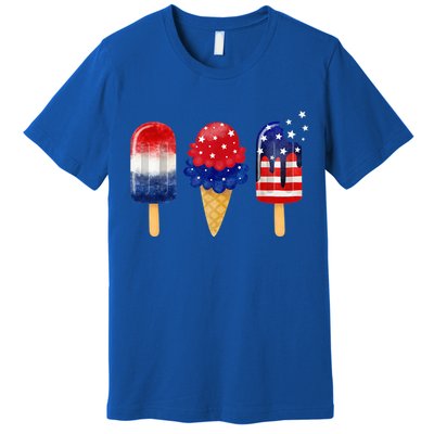 4th of July Popsicle American Flag Patriotic Summer Boy Girl Premium T-Shirt