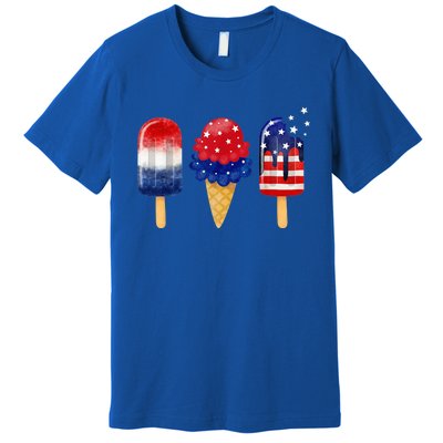 4th of July Popsicle American Flag Patriotic Summer Boy Girl Premium T-Shirt