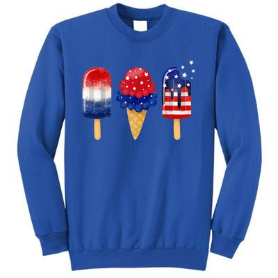 4th of July Popsicle American Flag Patriotic Summer Boy Girl Tall Sweatshirt