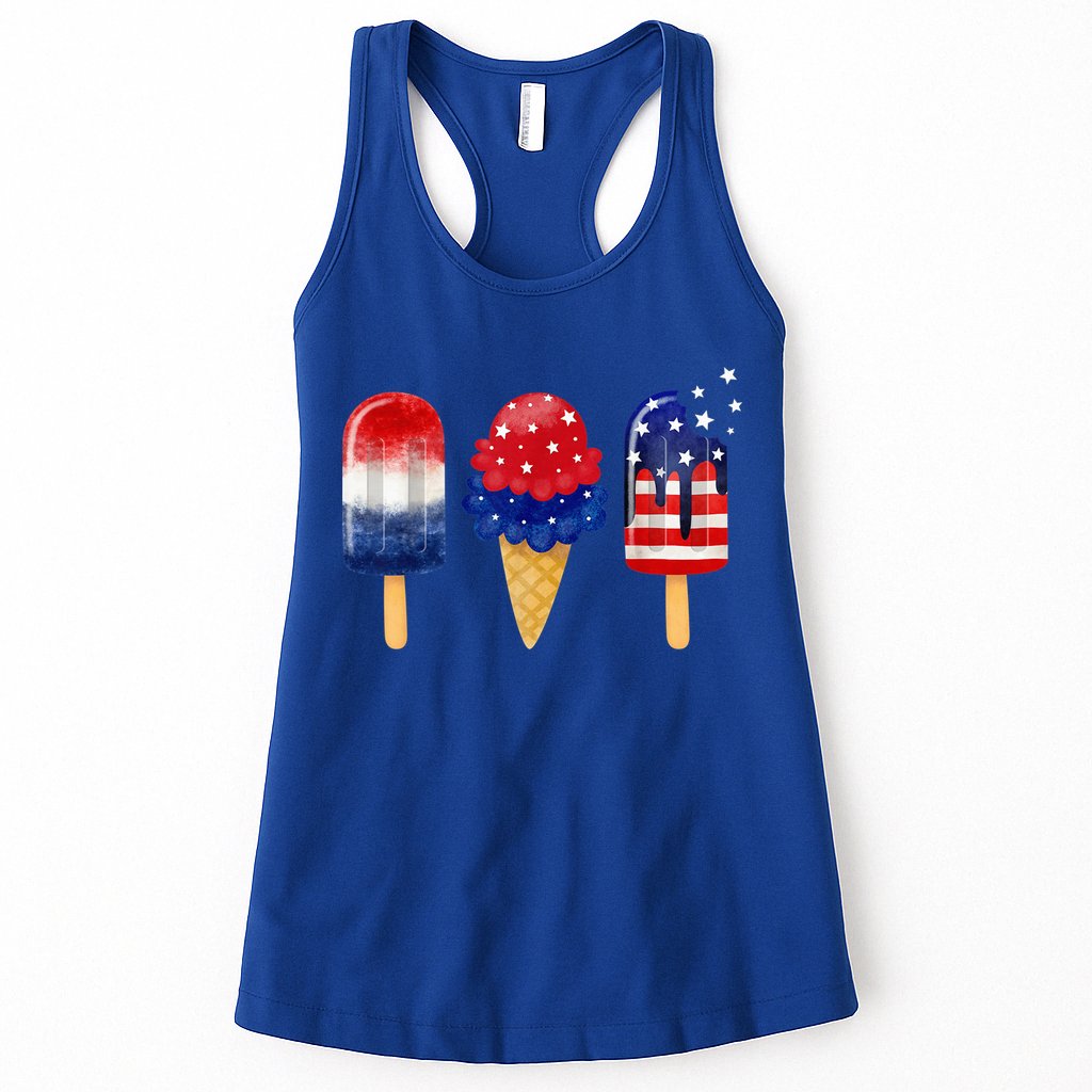 4th of July Popsicle American Flag Patriotic Summer Boy Girl Womens Tank Top