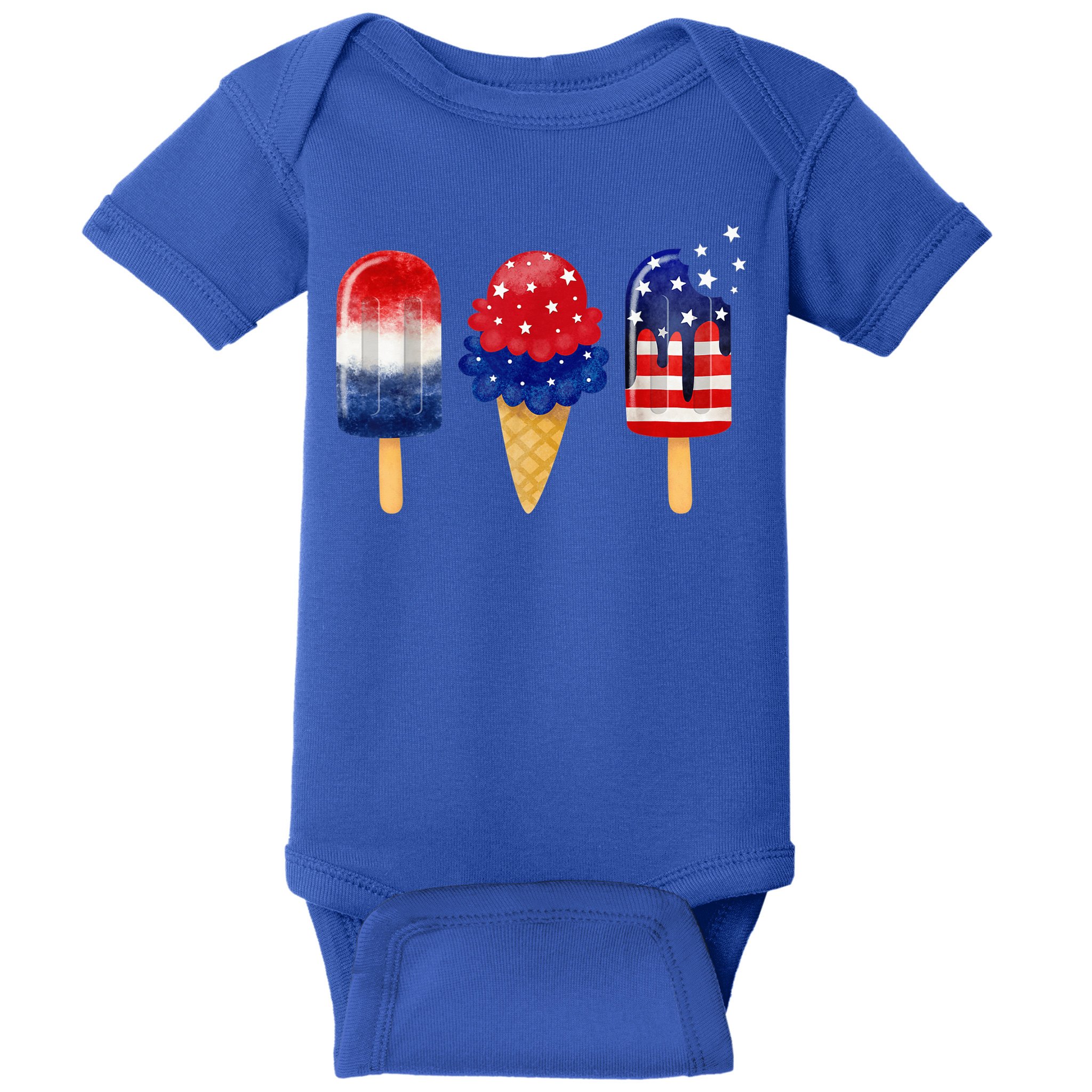 4th of July Popsicle American Flag Patriotic Summer Boy Girl Baby Bodysuit