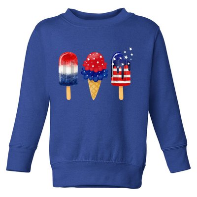 4th of July Popsicle American Flag Patriotic Summer Boy Girl Toddler Sweatshirt