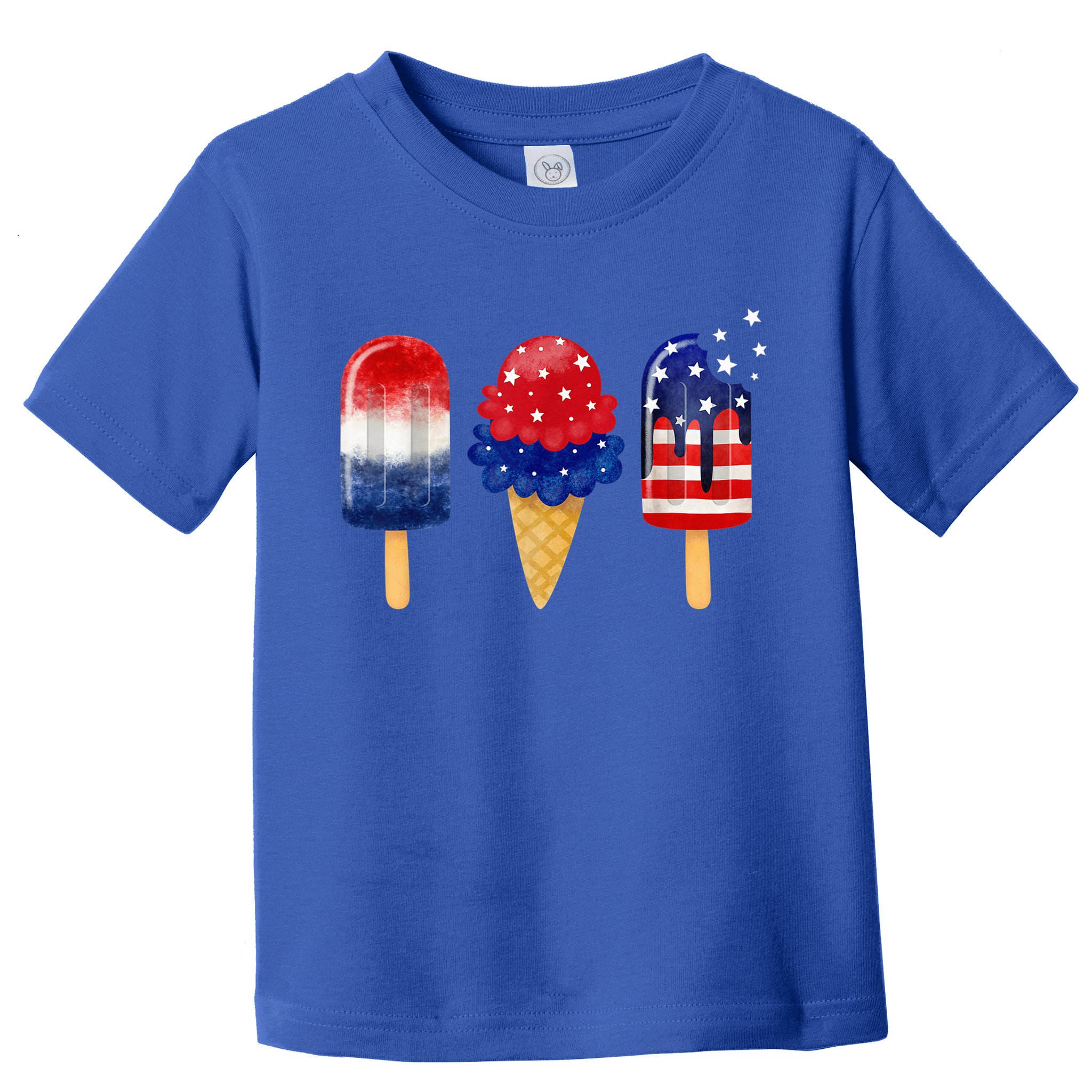 4th of July Popsicle American Flag Patriotic Summer Boy Girl Toddler T-Shirt