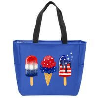 4th of July Popsicle American Flag Patriotic Summer Boy Girl Zip Tote Bag