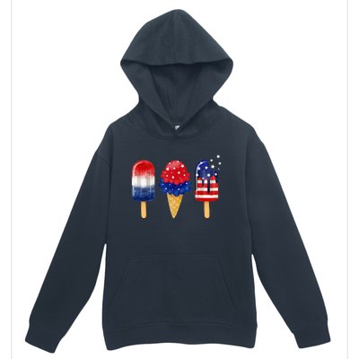 4th of July Popsicle American Flag Patriotic Summer Boy Girl Urban Pullover Hoodie