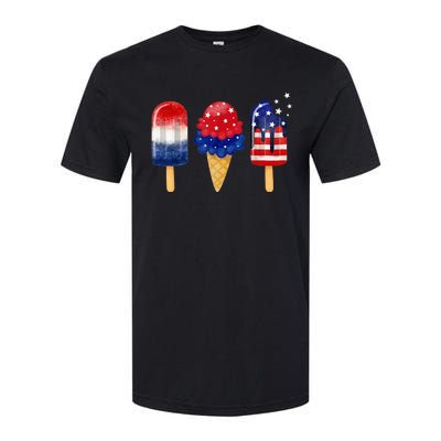 4th of July Popsicle American Flag Patriotic Summer Boy Girl Softstyle CVC T-Shirt