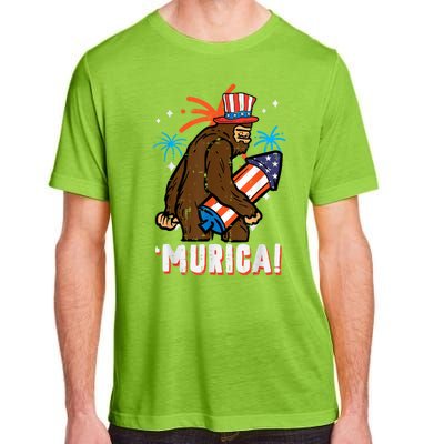 4th Of July Bald Eagle Bigfoot Mullet Murica Usa Usa Merica Adult ChromaSoft Performance T-Shirt