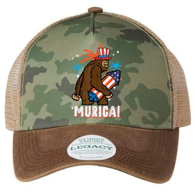 4th Of July Bald Eagle Bigfoot Mullet Murica Usa Usa Merica Legacy Tie Dye Trucker Hat
