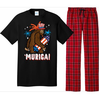 4th Of July Bald Eagle Bigfoot Mullet Murica Usa Usa Merica Pajama Set