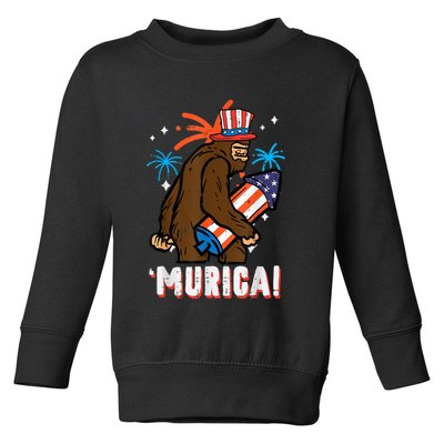 4th Of July Bald Eagle Bigfoot Mullet Murica Usa Usa Merica Toddler Sweatshirt