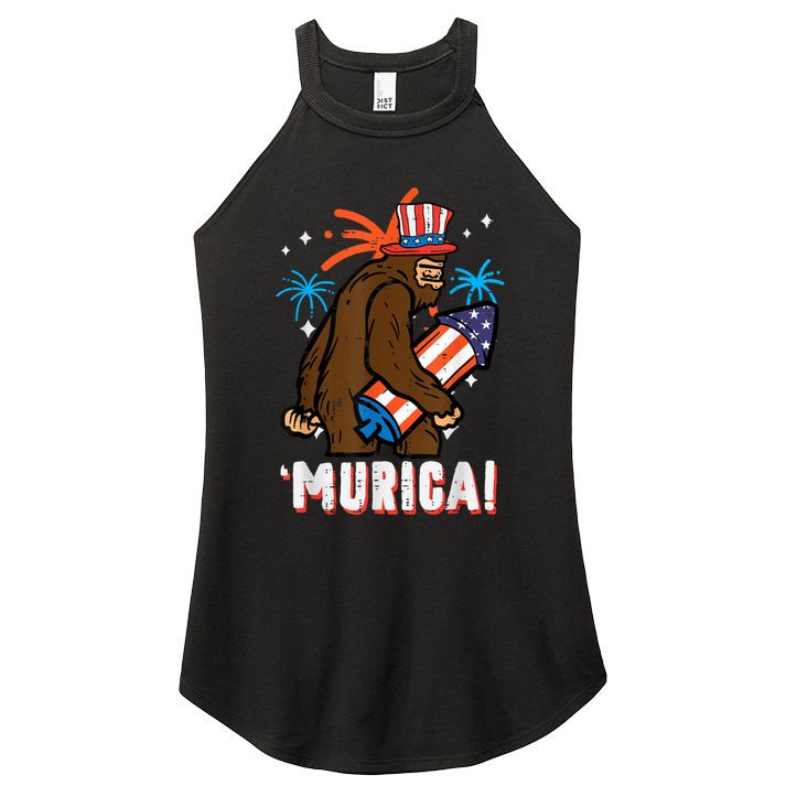 4th Of July Bald Eagle Bigfoot Mullet Murica Usa Usa Merica Women's Perfect Tri Rocker Tank