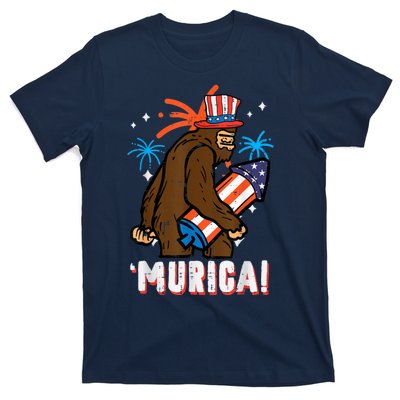 4th Of July Bald Eagle Bigfoot Mullet Murica Usa Usa Merica T-Shirt