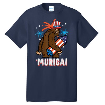 4th Of July Bald Eagle Bigfoot Mullet Murica Usa Usa Merica Tall T-Shirt