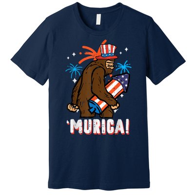 4th Of July Bald Eagle Bigfoot Mullet Murica Usa Usa Merica Premium T-Shirt