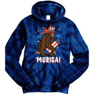 4th Of July Bald Eagle Bigfoot Mullet Murica Usa Usa Merica Tie Dye Hoodie