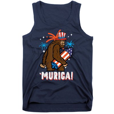 4th Of July Bald Eagle Bigfoot Mullet Murica Usa Usa Merica Tank Top