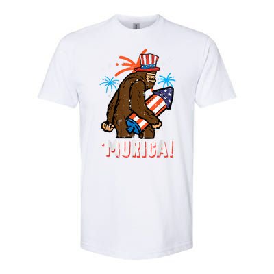 4th Of July Bald Eagle Bigfoot Mullet Murica Usa Usa Merica Softstyle CVC T-Shirt